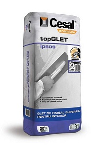 Cesal Top glett beltéri. Fehér cement bázisú símító glett.