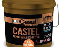 Cesal Castel kapart struktúrájú, professzionális száraz vakolat, szilikongyanta bázisú, mely szilikonokat, fehér pigmenteket, természetes márvány őrleményt és speciális adalékanyagokat tartalmaz.
